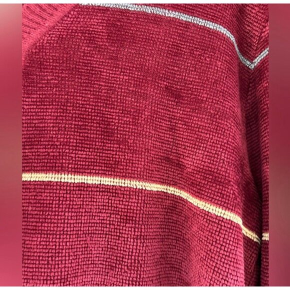Kensington Collection Burgundy Sweater w White Stripes, Sz Lg, Pullover Retro - Picture 3 of 3